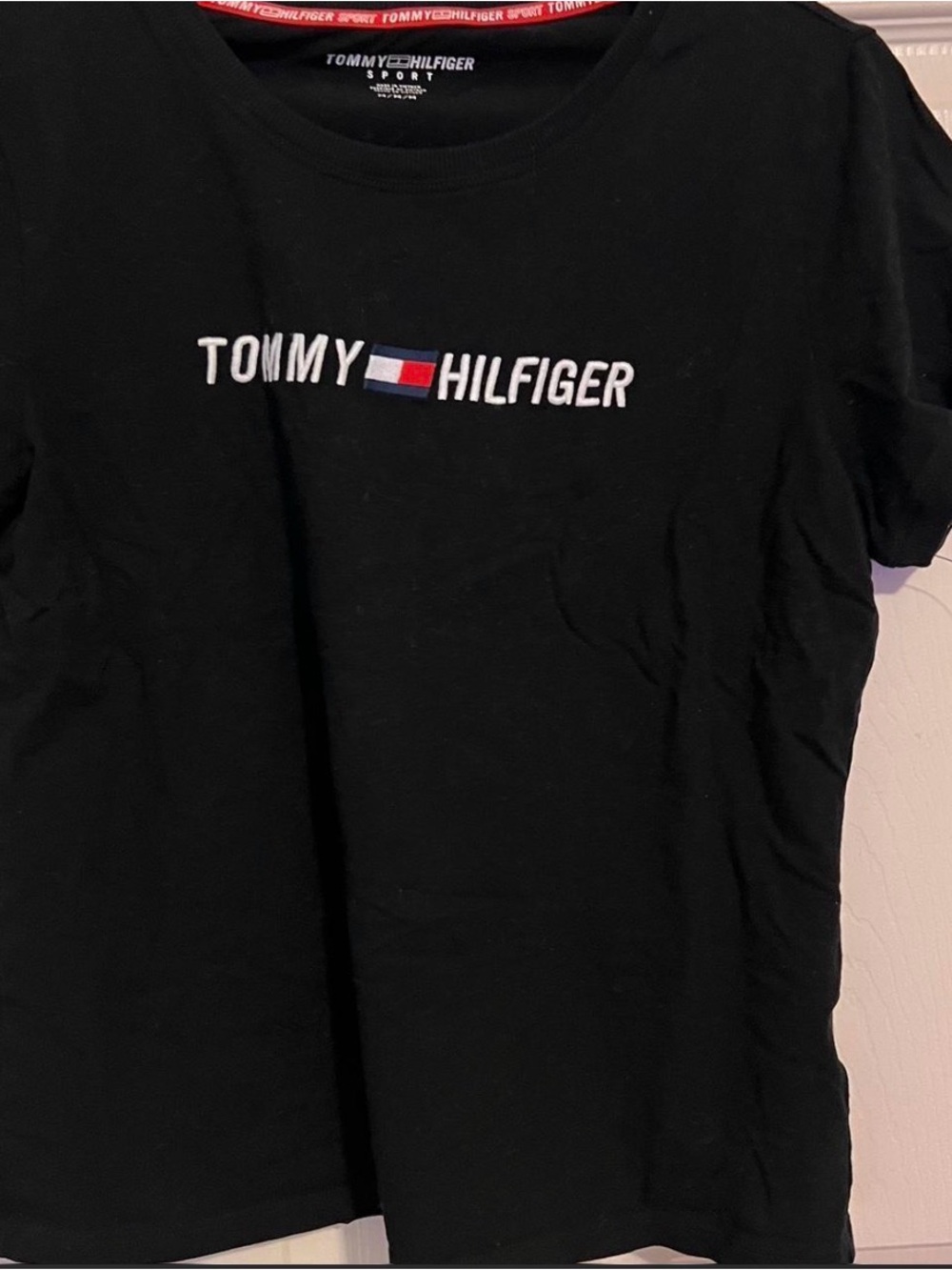 Tommy Hilfiger Black Tee with Red Trim